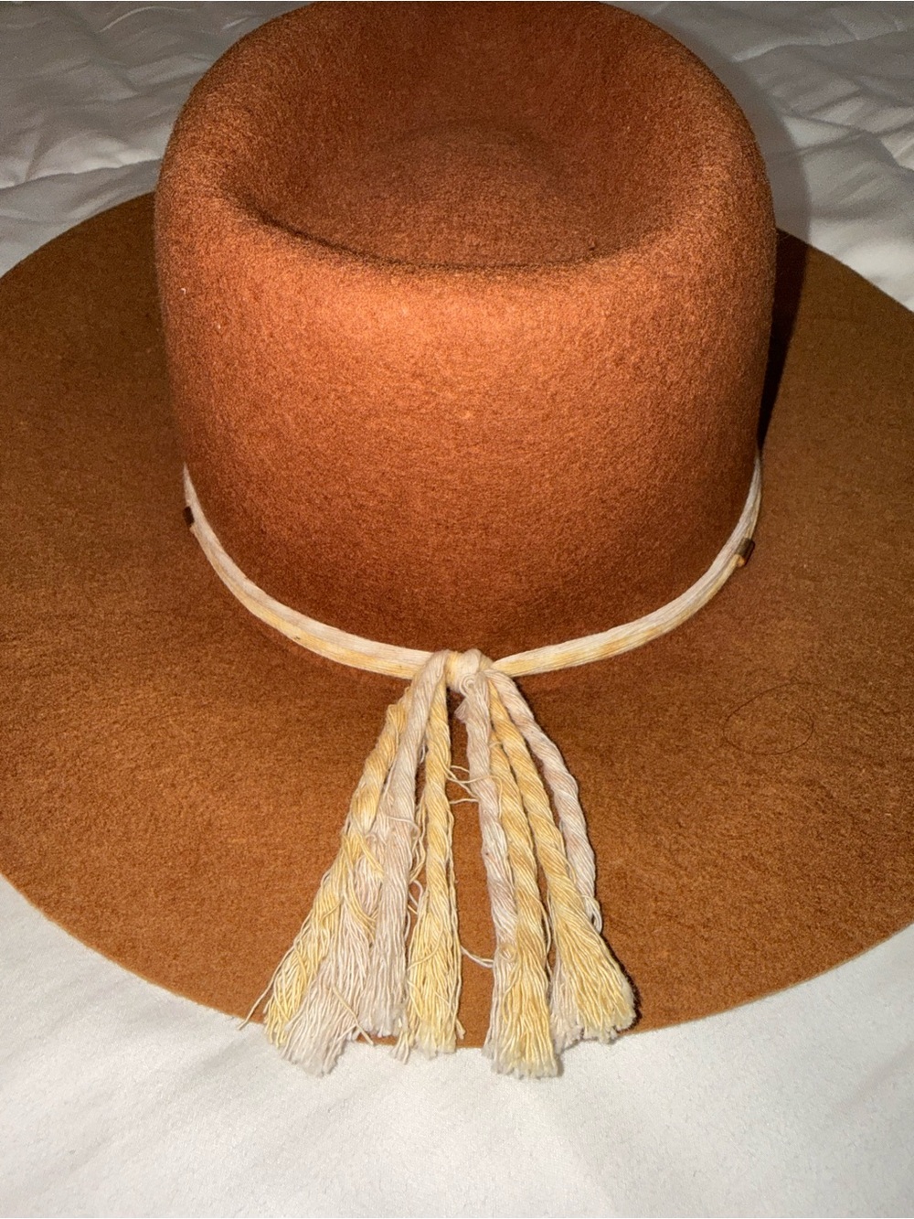 Goorin Bros Rust-Brown Felt Rancher Hat with Cream Band - Picture 8 of 8